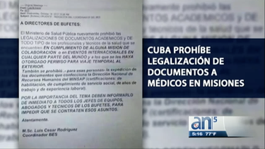 los medicos en cuba no podran legalizar sus titulos por mandato del regimen