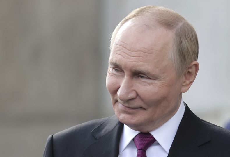 El presidente ruso Vladimir Putin en Moscú el 7 de agosto del 2025. (Mikhail Sinitsyn, Sputnik, Kremlin Pool Photo via AP)
