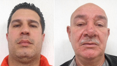 Los cubanos Roberto Marrero La Rosa (d) y Johnny Hernández Sardiñas, detenidos en México.