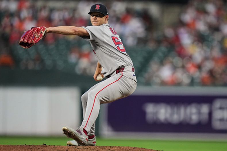 Sonny Gray, de los Medias Rojas de Boston, lanza en el juego del sábado 5 de septiembre de 2026 ante los Orioles de Baltimore (AP Foto/Stephanie Scarbroug)
