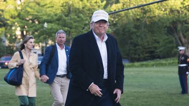 El presidente Donald Trump llega a la Casa Blanca en Washington el 27 de abril del 2025. (AP foto/Manuel Balce Ceneta)