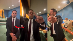 escandalo en la onu: diplomatico cubano intenta quitarle el telefono al portavoz de mike waltz