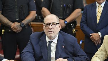 Harvey Weinstein comparece ante el tribunal estatal en Manhattan para ser sentenciado por su condena por agresión sexual el miércoles 13 de agosto de 2025 en Nueva York.(Curtis Means/Pool Photo via AP)