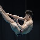 El mexicano Osmar Olvera durante la final del trampolín de tres metros del mundial de Natación en Fukuoka, Japón, el jueves 20 de julio de 2023. (AP Foto/Lee Jin-man)