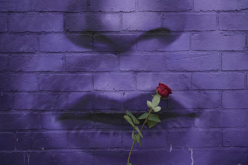 Una flor conmemora la muerte de Ozzy Osbourne en Birmingham, Inglaterra, el miércoles 23 de julio de 2025. (Foto AP/Kin Cheung)
