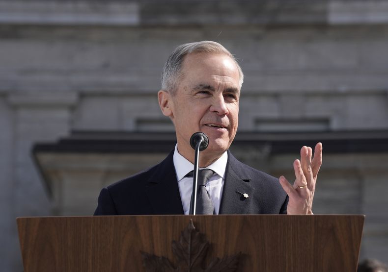 El primer ministro canadiense Mark Carney en Ottawa el 14 de marzo del 2025. (Adrian Wyld /The Canadian Press via AP)