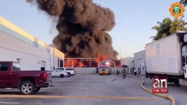 se desata un fuego en una empresa de tratamiento y reciclaje de petroleo en el doral