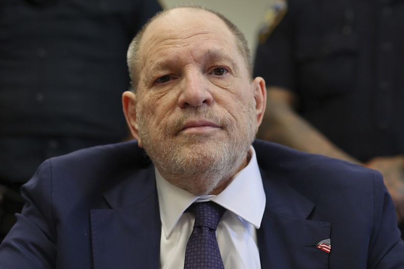 Harvey Weinstein comparece ante el tribunal estatal en Manhattan para su juicio el jueves 1 de mayo de 2025 en Nueva York. (Michael M. Santiago/Pool Photo via AP)