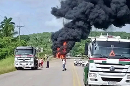 camion cisterna que trasladaba combustible de la base de supertanqueros de matanzas a la habana exploto en via blanca