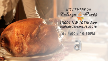 america teve, se une a la comunidad latina del sur de la florida haciendo entrega de 1000 pavos para el dia de accion de gracias