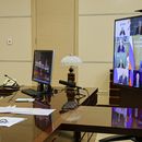 El presidente ruso Vladímir Putin encabeza una reunión de gabinete a través de una videoconferencia en la residencia de Novo-Ogaryovo, en las afueras de Moscú, el miércoles 23 de septiembre de 2026. (Vyacheslav Prokofyev/Sputnik, Kremlin Pool Foto vía AP)