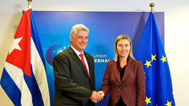 Miguel Díaz Canel y Federica Mogherini