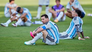 El argentino Lionel Messi (10) reacciona tras la final de la Copa del Mundo de fútbol entre España y Argentina en East Rutherford, Nueva Jersey, cerca de Nueva York, el domingo 19 de julio de 2026. (Foto AP/Ashley Landis)