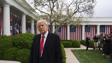 El presidente estadounidense Donald Trump en la Rosaleda de la Casa Blanca, en Washington, el miércoles 2 de abril de 2025. (AP Foto/Evan Vucci)