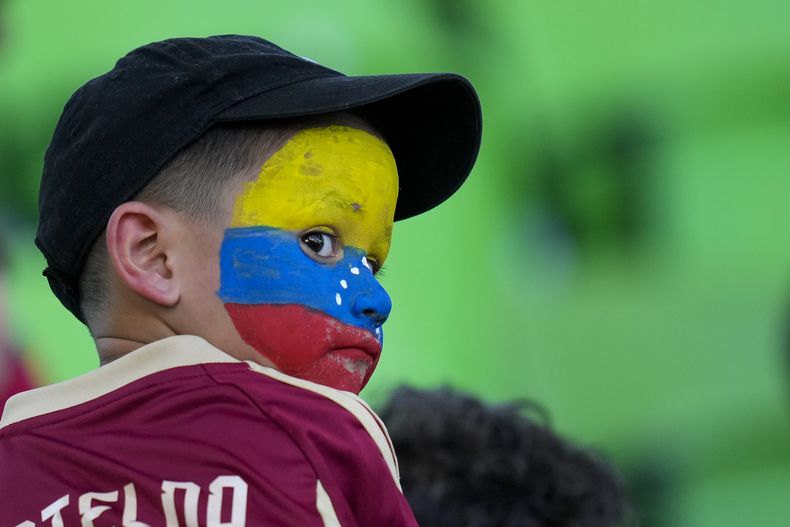 Liam Valenzuela previo al inicio del partido entre Jamaica y Venezuela por el Grupo B de la Copa América, el domingo 30 de junio de 2024, en Austin, Texas. (AP Foto/Eric Gay)