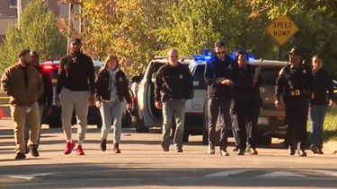 En esta imagen tomada de un vídeo proporcionado por WXYZ, las fuerzas del orden responden a un tiroteo en Detroit, el domingo 27 de septiembre de 2026. (WXYZ vía AP)