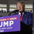 ARCHIVO - El aspirante a la candidatura republicana y expresidente Donald Trump habla en un acto de campaña, 29 de julio de 2023, en Erie, Pennsylvania. Trump comparece el jueves 3 de agosto de 2023 ante un juez federal para responder a cargos de que intentó anular los resultados de la elección presidencial de 2020. (AP Foto/Sue Ogrocki, File)