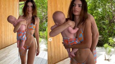 emily ratajkowski, criticada en redes por la manera de coger a su bebe