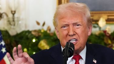 El presidente Donald Trump se dirige a la nación desde la Casa Blanca, el miércoles 17 de diciembre de 2025, en Washington. (Doug Mills/The New York Times via AP, Pool)