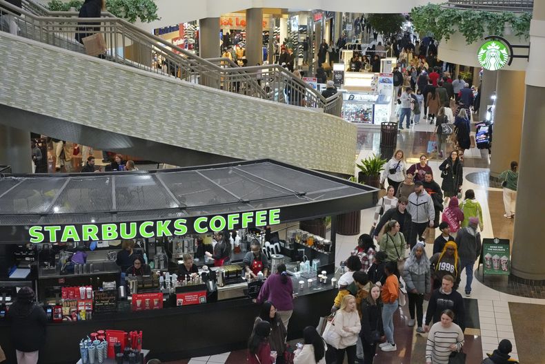 Clientes aprovechan las ofertas del Black Friday en Walden Galleria de Buffalo, Nueva York, el viernes 29 de noviembre de 2024. (AP Foto/Gene J. Puskar)