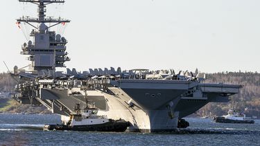 ARCHIVO - El portaaviones Gerald R. Ford, llega a Halifax el 28 de octubre de 2022. Pocas horas después del terrible ataque de Hamas, Estados Unidos comenzó a desplazar buques de guerra y aviones a la región para estar preparado para proporcionar a Israel lo que necesite para responder. (Andrew Vaughan/The Canadian Press via AP, File)