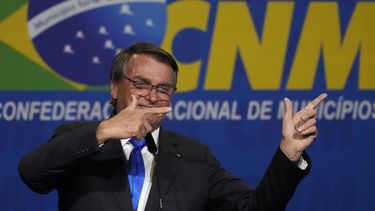 ARCHIVO - El expresidente de Brasil, Jair Bolsonaro, durante un evento en Brasilia, Brasil, el martes 26 de abril de 2022. (AP Foto/Eraldo Peres, Archivo)