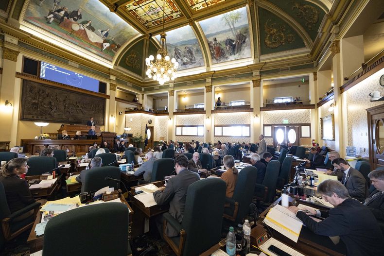 ARCHIVO - El Senado estatal de Montana debate un proyecto de ley en el Capitolio, el 5 de marzo de 2025, en Helena, Montana. (Thom Bridge/Independent Record via AP, archivo)