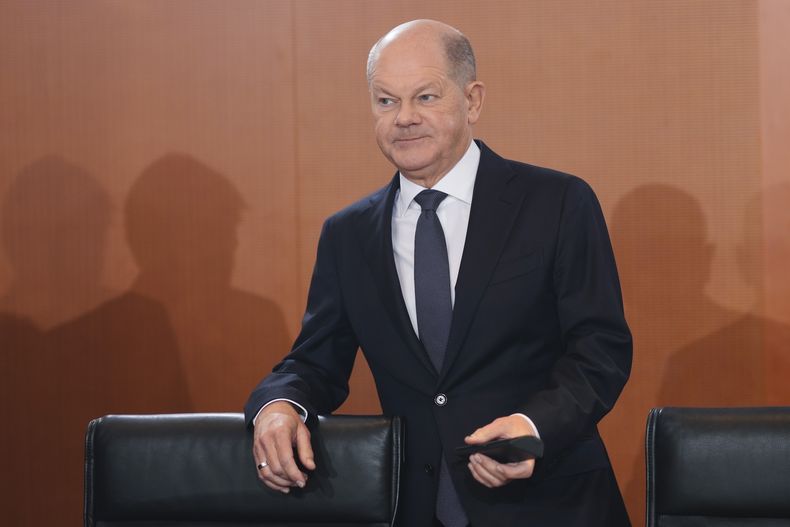 El canciller alemán Olaf Scholz en Berlín el 11 de diciembre del 2024. (AP foto/Markus Schreiber)