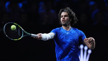 Carlos Alcaraz durante la Copa Laver de tenis, el sábado 26 de septiembre de 2026, en Londres. (AP Foto/Maja Smiejkowska)
