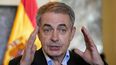 ARCHIVO - El expresidente del gobierno español, José Luis Rodríguez Zapatero, habla con periodistas en La Paz, Bolivia, el jueves 12 de mayo de 2022. (AP Foto/Juan Karita, Archivo)