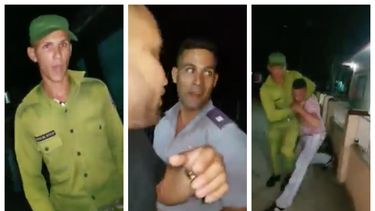 policias del regimen grabados en video durante una golpiza en sancti spiritus