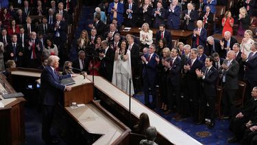 El presidente de Estados Unidos, Donald Trump, se dirige al pleno del Congreso en el Capitolio en Washington, el martes 4 de marzo de 2025. (AP Foto/J. Scott Applewhite)