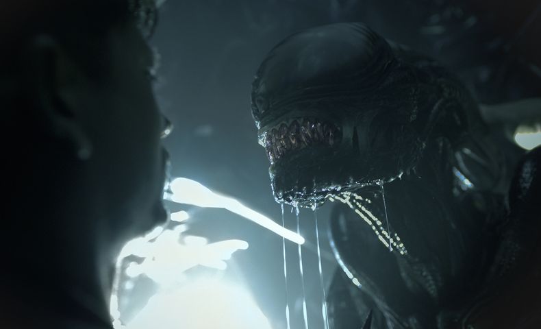 Esta imagen proporcionada por 20th Century Studios muestra a Xenomorfo en una escena de Alien: Romulus. (20th Century Studios vía AP)