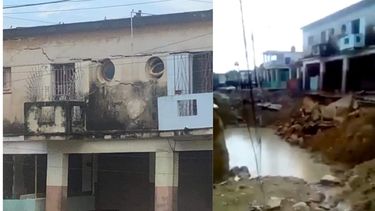 edificio del barrio de lawton a punto de ser tragado por la tierra