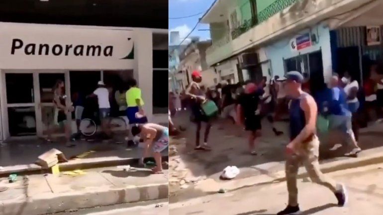Cubanos saquean tienda MLC en Güines
