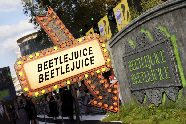 Foto tomada en el estreno de Beetlejuice Beetlejuice en Londres el 29 de agosto del 2024. (Scott A Garfitt/Invision/AP)