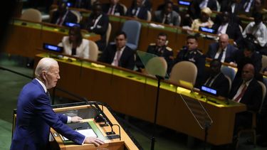 El presidente Joe Biden habla ante la 78va sesión de la Asamblea General de las Naciones Unidas en la sede de la ONU, 19 de septiembre de 2023. (AP Foto/Seth Wenig, Archivo)