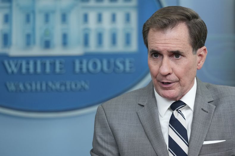 John Kirby, portavoz del Consejo de Seguridad Nacional de la Casa Blanca, en la Casa Blanca en Washington, el 20 de abril de 2023.. (Foto AP /Susan Walsh)