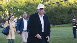 El presidente Donald Trump llega a la Casa Blanca en Washington el 27 de abril del 2025. (AP foto/Manuel Balce Ceneta)