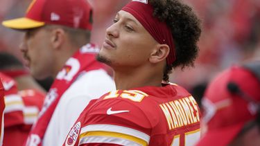 El quarterback Patrick Mahomes de los Chiefs de Kansas City durante un un partido de pretemporada ante los Browns de Cleveland, el sábado 25 de agosto de 2023 (AP Foto/Ed Zurga)