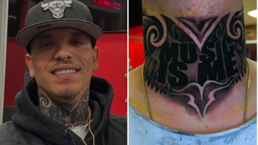 music is me: reguetonero cubano recien llegado a miami se tatua el cuello con un error gramatical