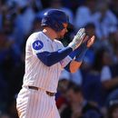 Ian Happ de los Cachorros de Chicago celebra trasn anotar una carrera ante los Marlins de Miami, el jueves 24 de septiembre de 2026, en Chicago. (AP Foto/Melissa Tamez)