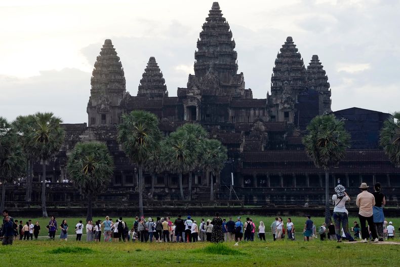El sitio del templo Angkor Wat en la provincia Siem Reap en Camboya el 2 de agosto del 2024. (AP foto/Heng Sinith)
