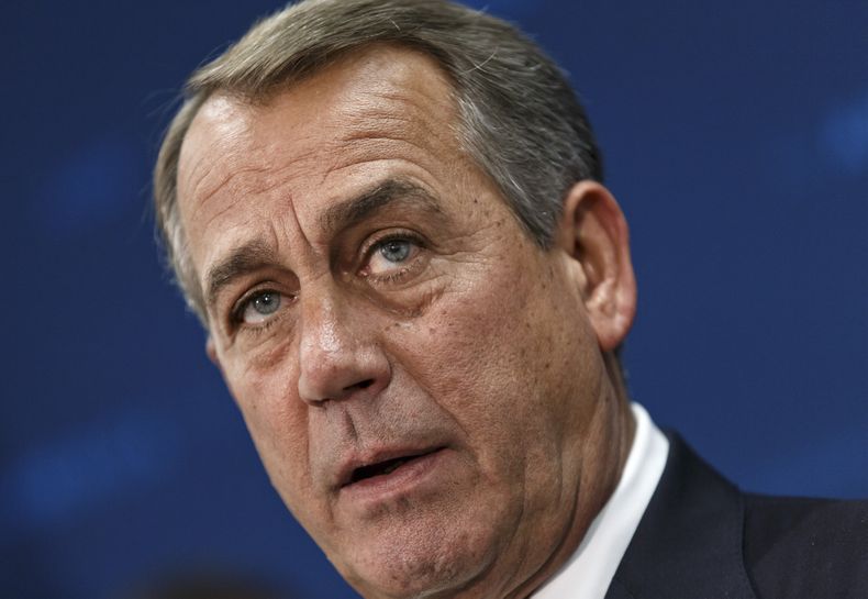 El presidente de la C&aacute;mara de Representantes, el republicano John Boehner en una rueda de prensa en el Capitolio de Washington, el mi&eacute;rcoles 7 de mayo del 2014. (Foto AP/J. Scott Applewhite)