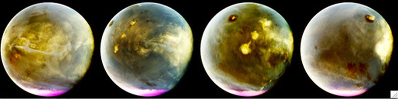Fotos de Marte tomadas por el explorador Maven de la NASA, entregadas por la agencia espacial. (NASA via AP)