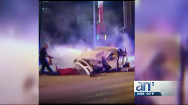 muere conductor de un auto que se estrello contra una gasolinera en coconut grove