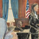 Bosquejo de Sean Diddy Combs (izq) mientras su abogada Teny Geragos da su declaración inicial en el tribunal en Nueva York el 12 de mayo del 2025. (Elizabeth Williams via AP)