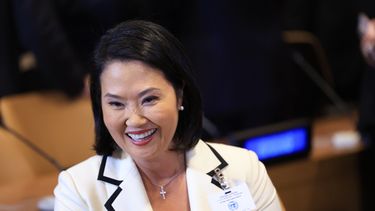La presidenta de Perú, Keiko Fujimori, asiste a una reunión de la coalición multinacional política y de seguridad Escudo de las Américas, celebrada al margen de la Asamblea General de las Naciones Unidas, el martes 22 de septiembre de 2026, en la sede de la ONU. (Charly Triballeau/Foto de pool vía AP)