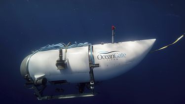 En esta imagen, proporcionada por OceanGate Expeditions, se muestra el sumergible llamado Titan, utilizado para visitar el lugar donde se encuentran los restos del Titanic. (OceanGate Expeditions vía AP)