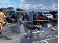 varios vehiculos se incendian afuera del hard rock stadium durante juego de los  miami dolphins
